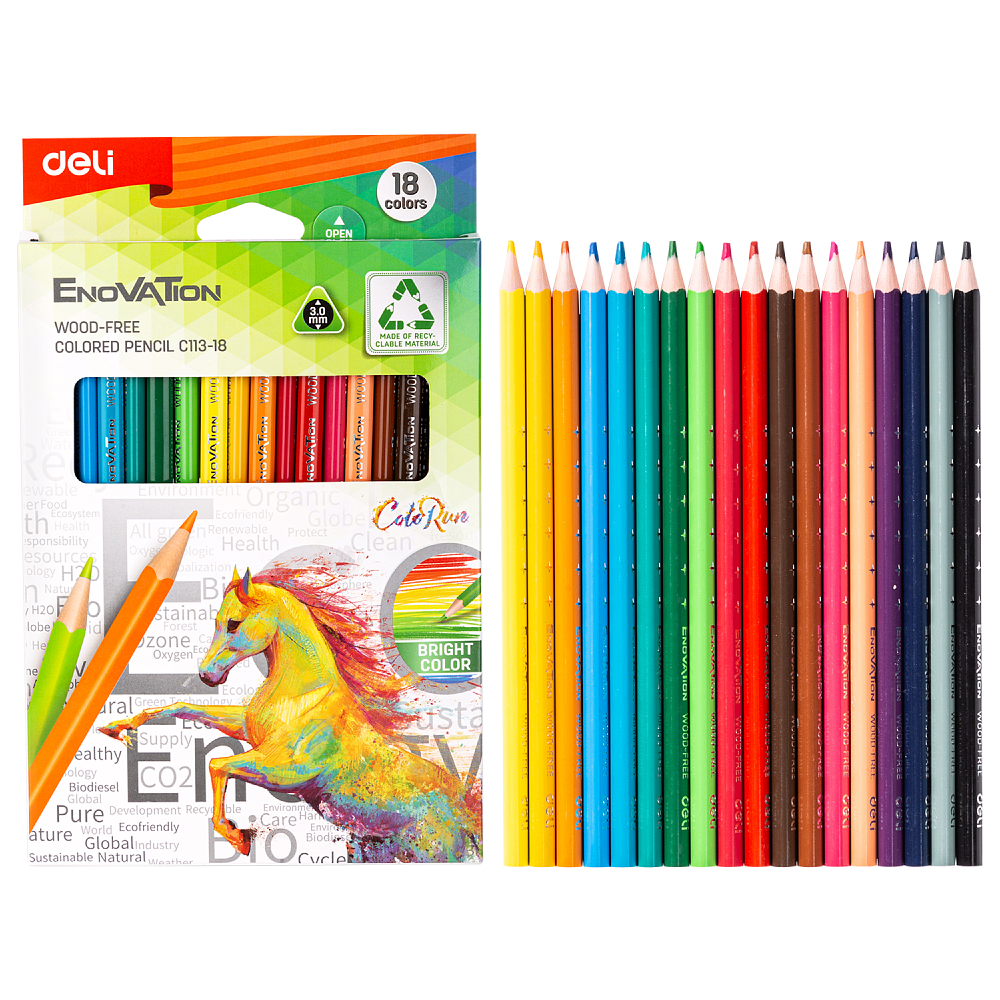 Цветные карандаши "Enovation", 18 цветов