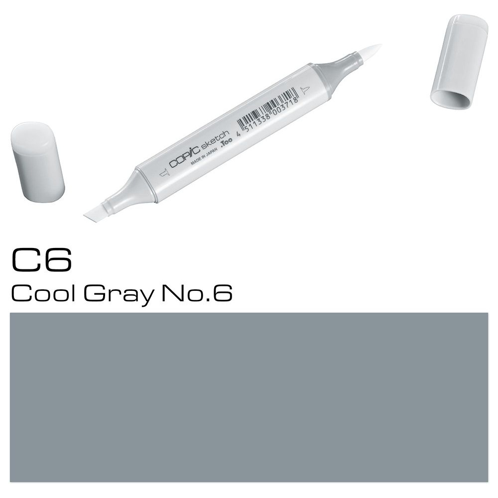 Маркер перманентный "Copic Sketch", C-6 холодный серый №6