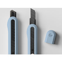 Нож для бумаги "Deli Nusign" усиленный, 0.9 см, синий