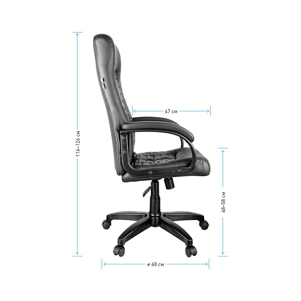 Кресло для руководителя Helmi HL-E80 "Ornament", экокожа, пластик, черный - 2