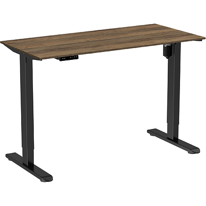 Стол с электроприводом WellDesk Light 1300x675х18 черный/дуб санта-фе винтаж (9116309+9178196)