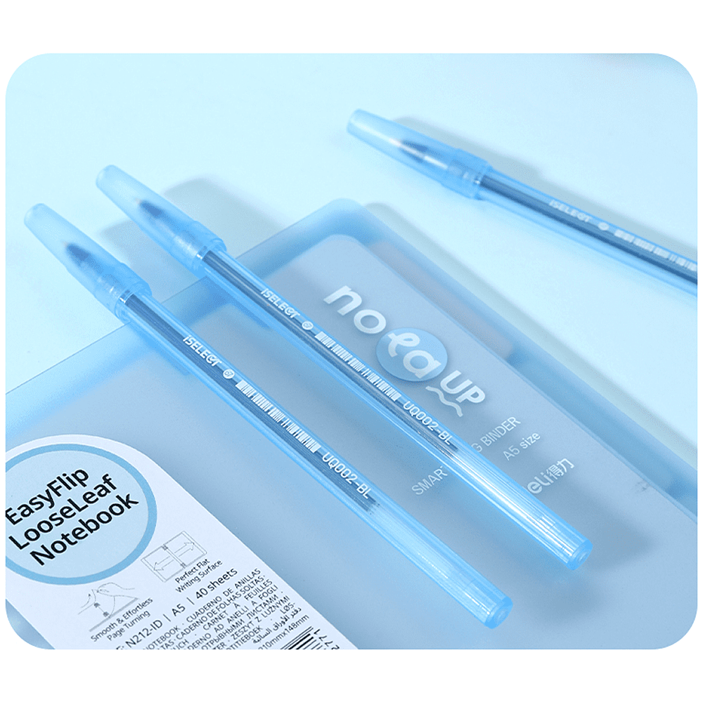 Ручка шариковая "iSelect", 0.7 мм., пластик, прозрачный синий, стерж. синий - 4