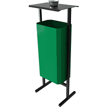 Урна уличная для мусора СТАНДАРТ с пепельницей, 50 л, металл, зелёный