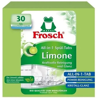 Средство для мытья посуды в посудомоечной машине "FROSCH Лимон", таблетки, 30 шт./уп.