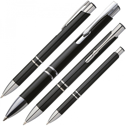 Ручка шариковая автоматическая "Baltimore", 0.7 мм, черный, серебристый, стерж. синий - 4