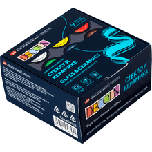 Краска акриловая по стеклу и керамике "Декола", набор 9 цветов, 20 мл, банки