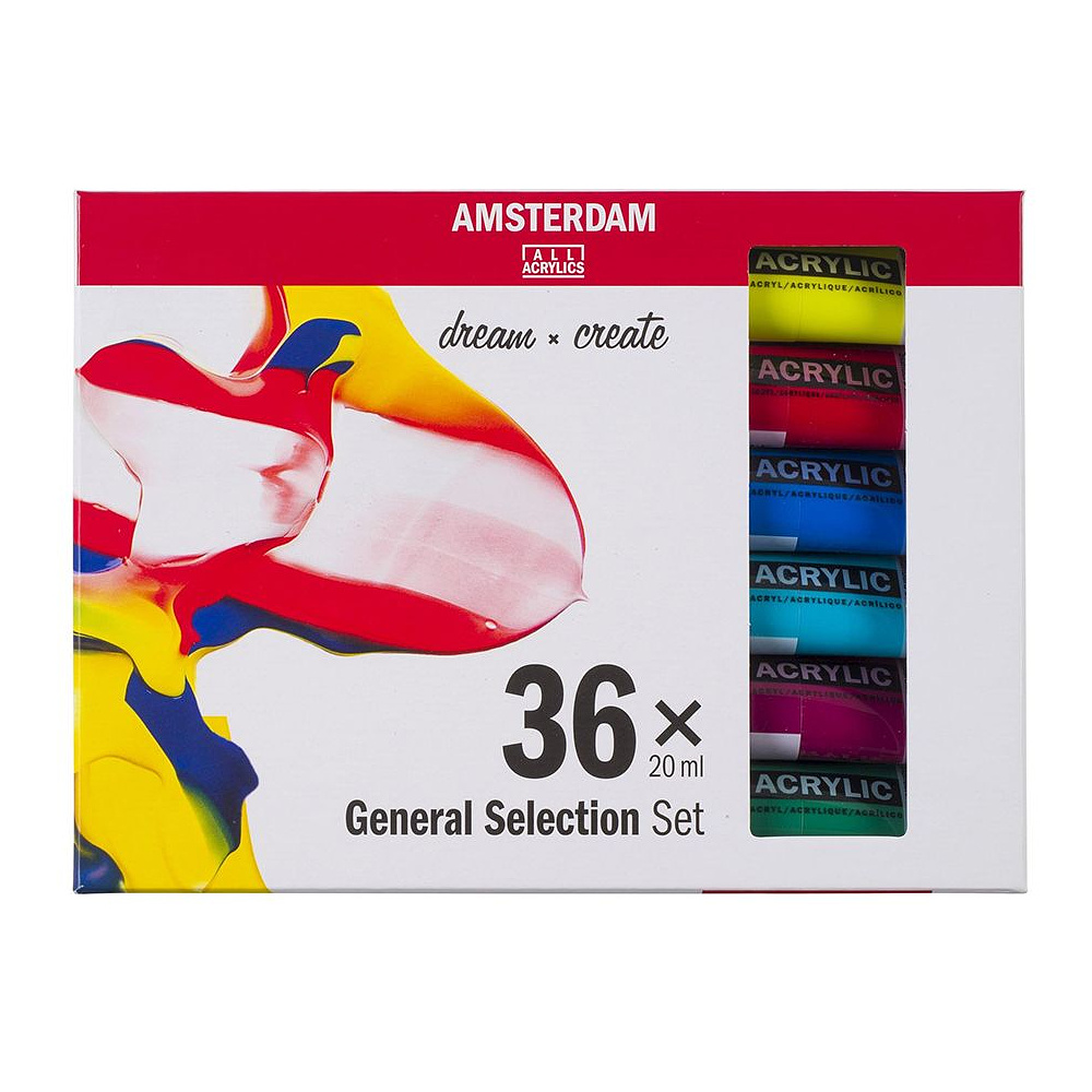 Набор красок акриловых "Amsterdam", 36 цветов, 20 мл, туба