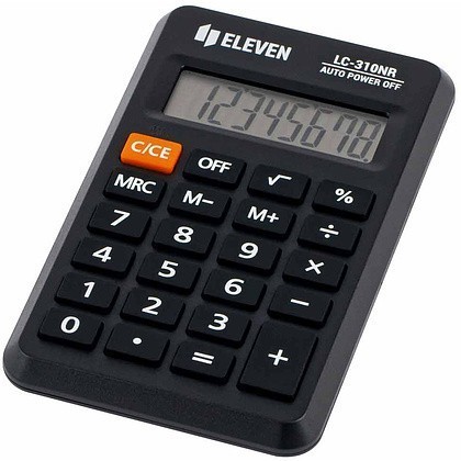 Калькулятор карманный Eleven "LC-310NR", 8-разрядный, черный