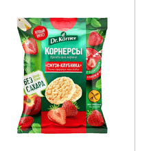 Хлебцы "Dr.Korner" Смузи Клубника, 40 гр., корнерсы рисово-кукурузные 