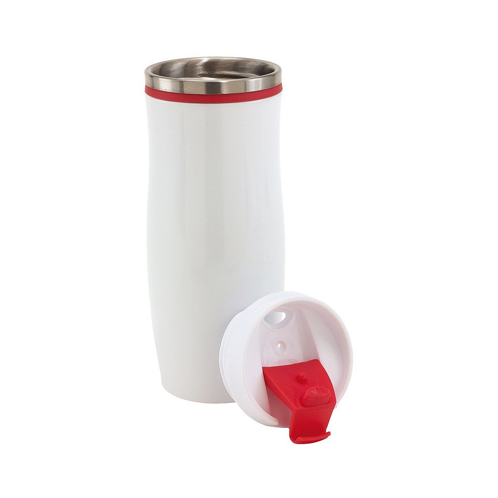 Кружка термическая "Crema", металл, пластик, 400 мл, белый, красный - 2