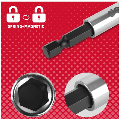 Держатель бит (насадок) Deli YS EDL106002, магнитный, 60мм, 1/4" - 7