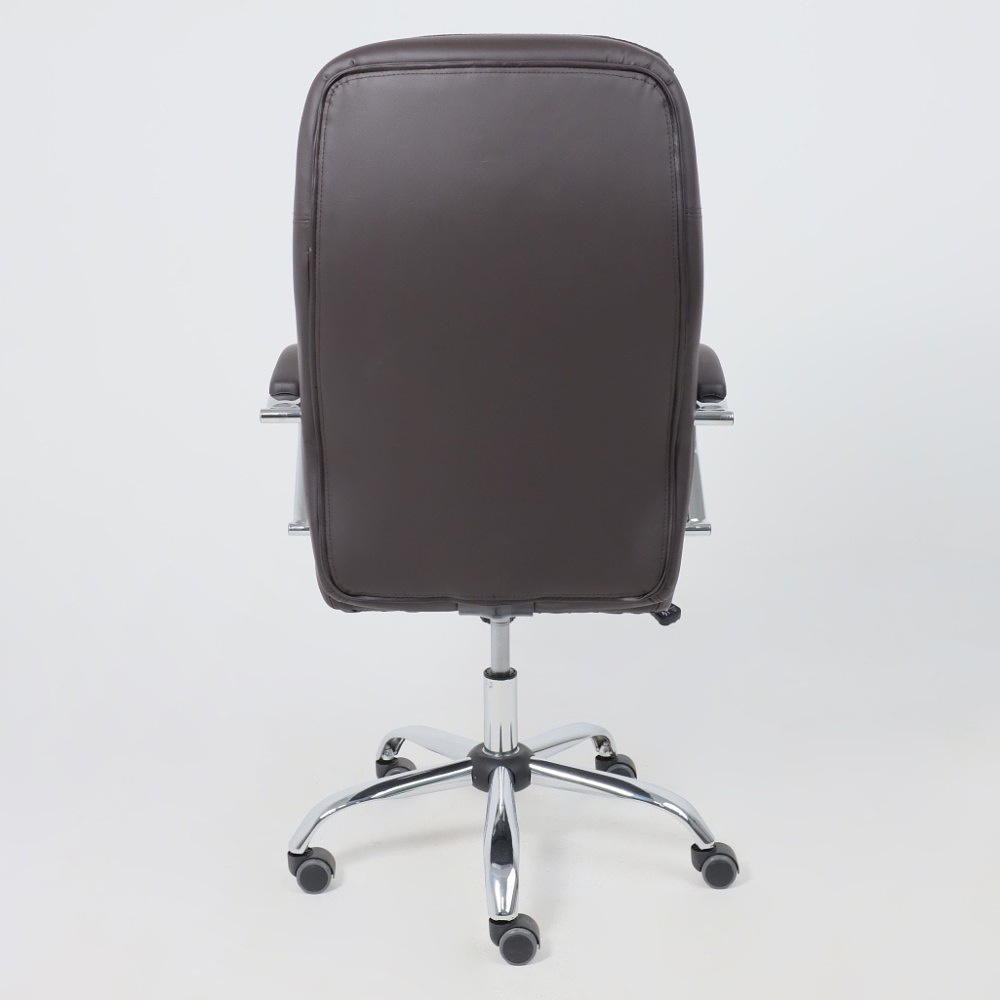 Кресло для руководителя AksHome "Richard new", экокожа, металл, коричневый - 32