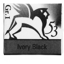 Краски акварельные "Renesans", 53 черная слоновая кость, кювета