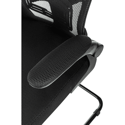 Кресло на полозьях Бюрократ "MC-109", сетка, ткань, металл черный, черный - 4