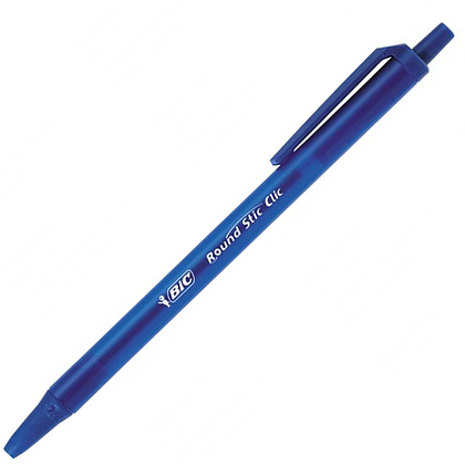 Ручка шариковая автоматическая "Bic Round Stic Clic", 0.32 мм, синий, стерж. синий