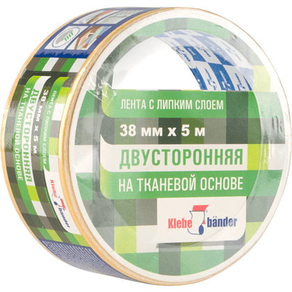 Лента клейкая двусторонняя 38мм х 5м Klebebander (KPV305T), в и/у