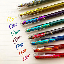 Ручка гелевая "Dual Metallic", 1.0 мм,  светло-розовый, стерж.  светло-розовый