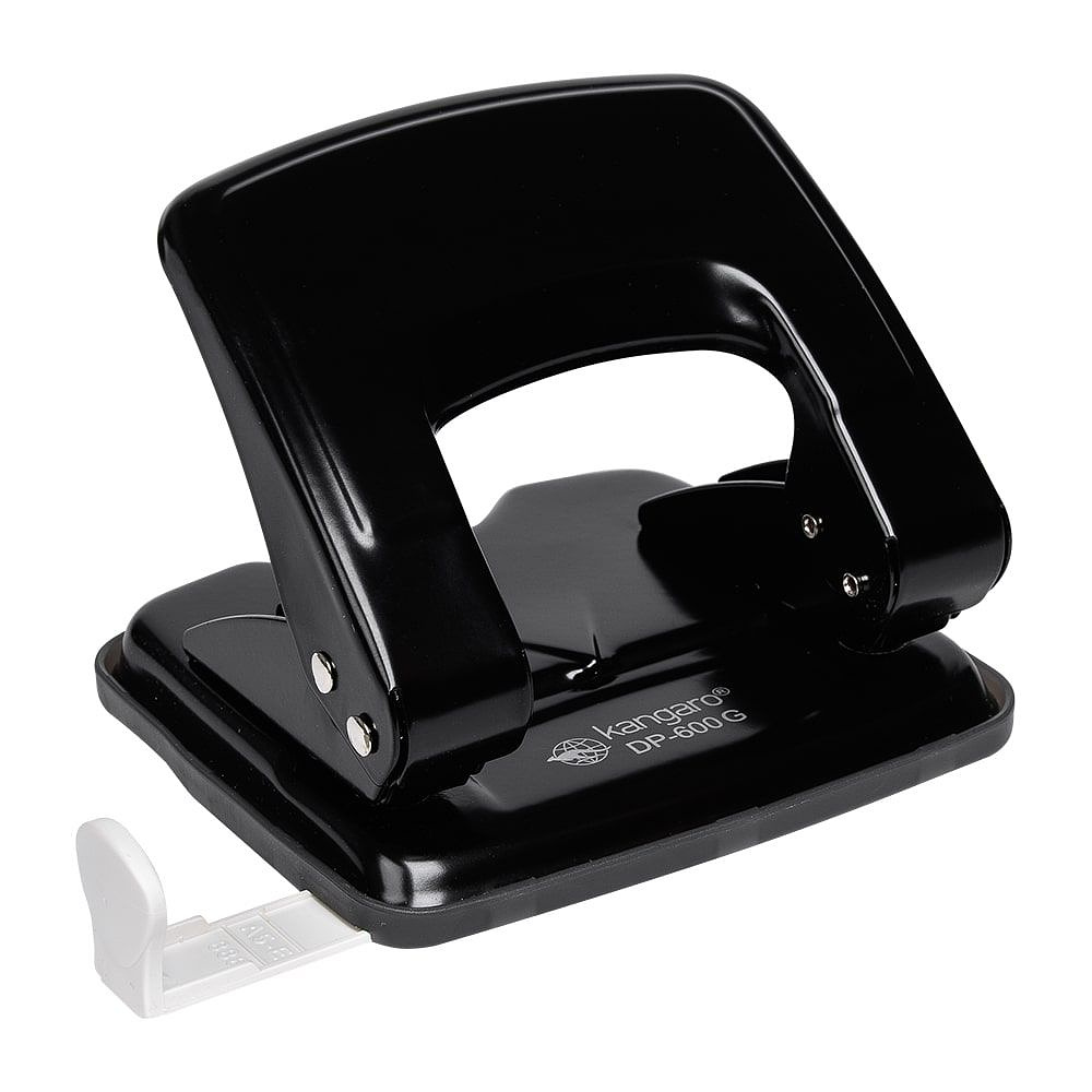 Дырокол Kangaro "DP-600G", 22 листа, черный