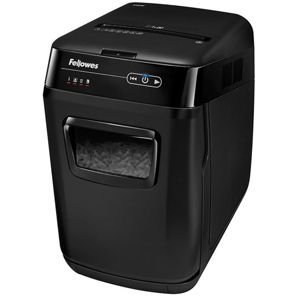 Уничтожитель Fellowes AutoMax 150C, автоподача, DIN P-4, 4х38мм, 150 листов, авто, 32 литра