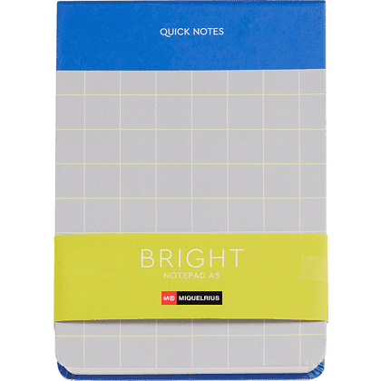 Блокнот "Bright", А5, 135х191 мм, 80 листов, линейка, синий, серый