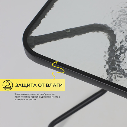 Комплект мебели садовой AksHome PICNIC (стол 1шт, 4 кресла, зонт 1шт), серый, черный - 7