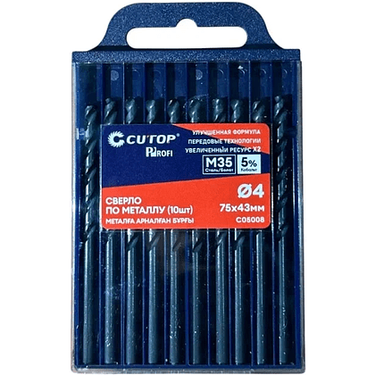 Сверло по металлу CUTOP Profi C05008, 4.0х75 мм, 10 штук