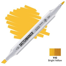 Маркер художественный "Brushmarker", двухсторонний, Y42 яркий желтый