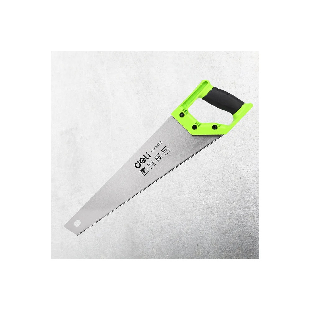 Ножовка Deli GS EDL6840B по дереву, 7 TPI, 400 мм, черный, зеленый - 3