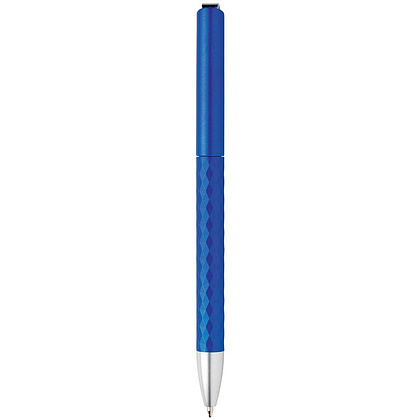Ручка шариковая автоматическая Xindao "X3.1", 1.0 мм, синий, серебристый, стерж. синий - 4