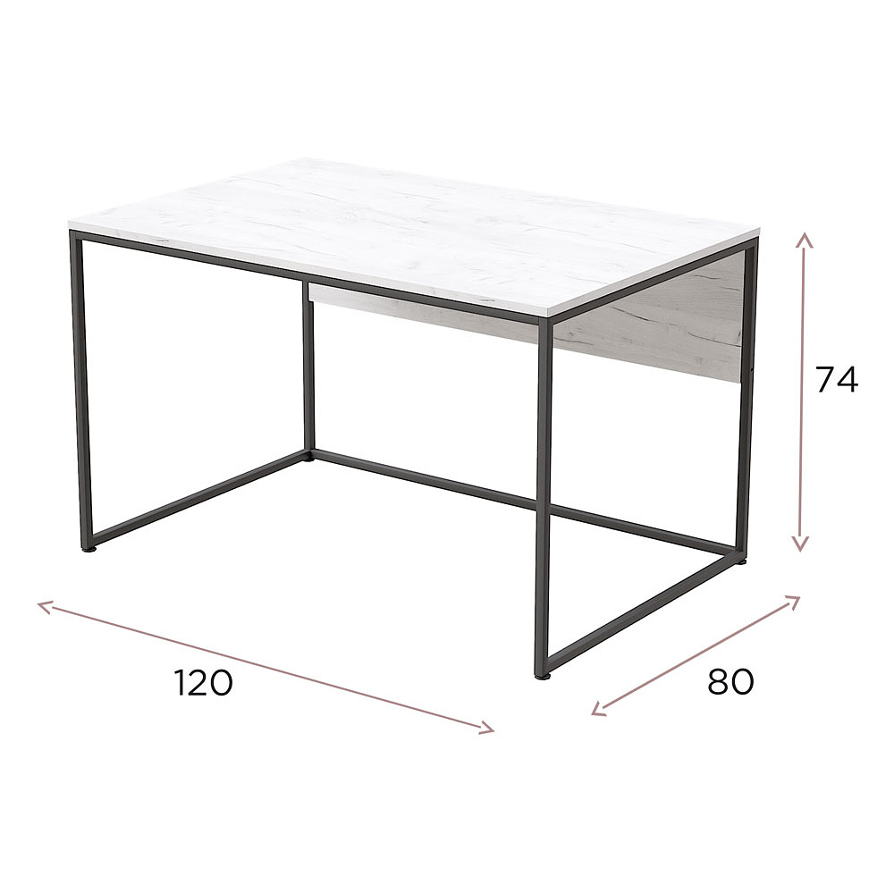 Стол письменный "Лофт Бейрут ДТ-2", 1200х800х740 мм, черный, белый крафт - 2