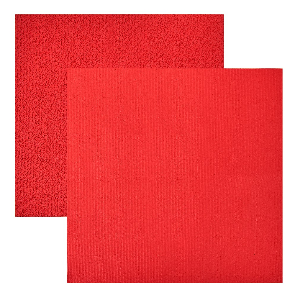Салфетка из микроволокна прорезиненная, 250г/м2, 30х30см, 2шт/упак, красный