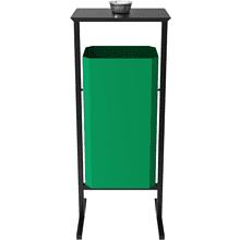 Урна уличная для мусора СТАНДАРТ с пепельницей, 50 л, металл, зелёный