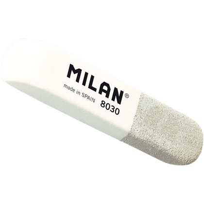 Ластик Milan "8030", 1 шт, белый, серый