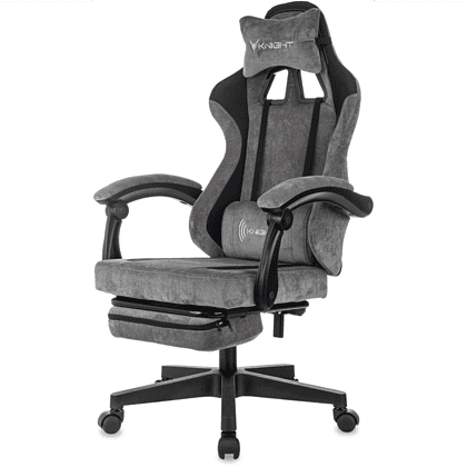 Кресло игровое Бюрократ Knight "Custom/F GR", ткань, пластик, серый, черный - 2