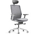 Кресло для руководителя BESTUHL "J1", сетка, ткань, пластик, серый