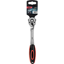 Ключ-трещотка Deli RS EDL2422 3/8", 200 мм, 72 зуба, черный, красный