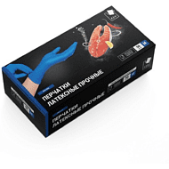 Перчатки латексные одноразовые A.D.M. High Risk, прочные, р-р M, 50 шт/упак, синий