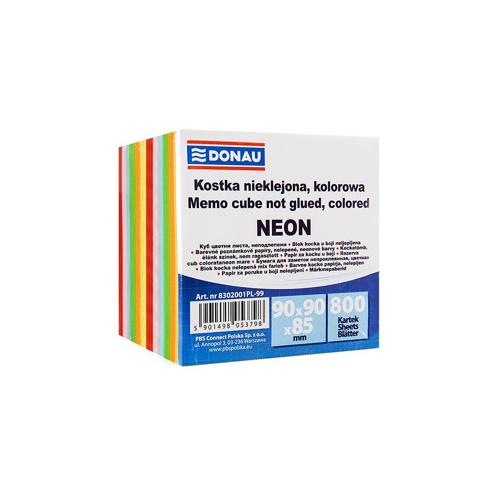 Бумага для заметок "Donau Cube", 90x90x90 мм, 800 листов, ассорти