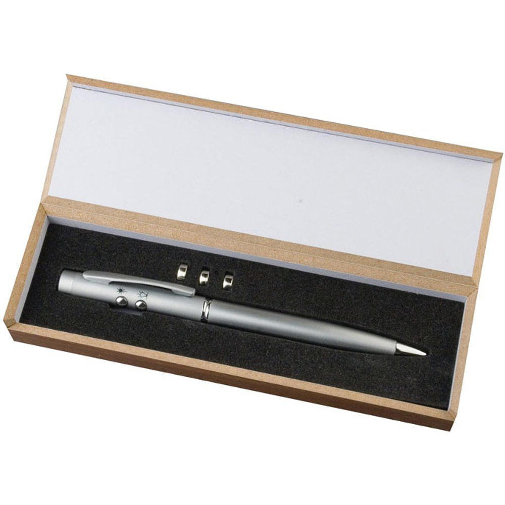 Ручка шариковая автоматическая "Detroid" (указка лазерная), 0.7 мм, серебристый, стерж. синий - 2