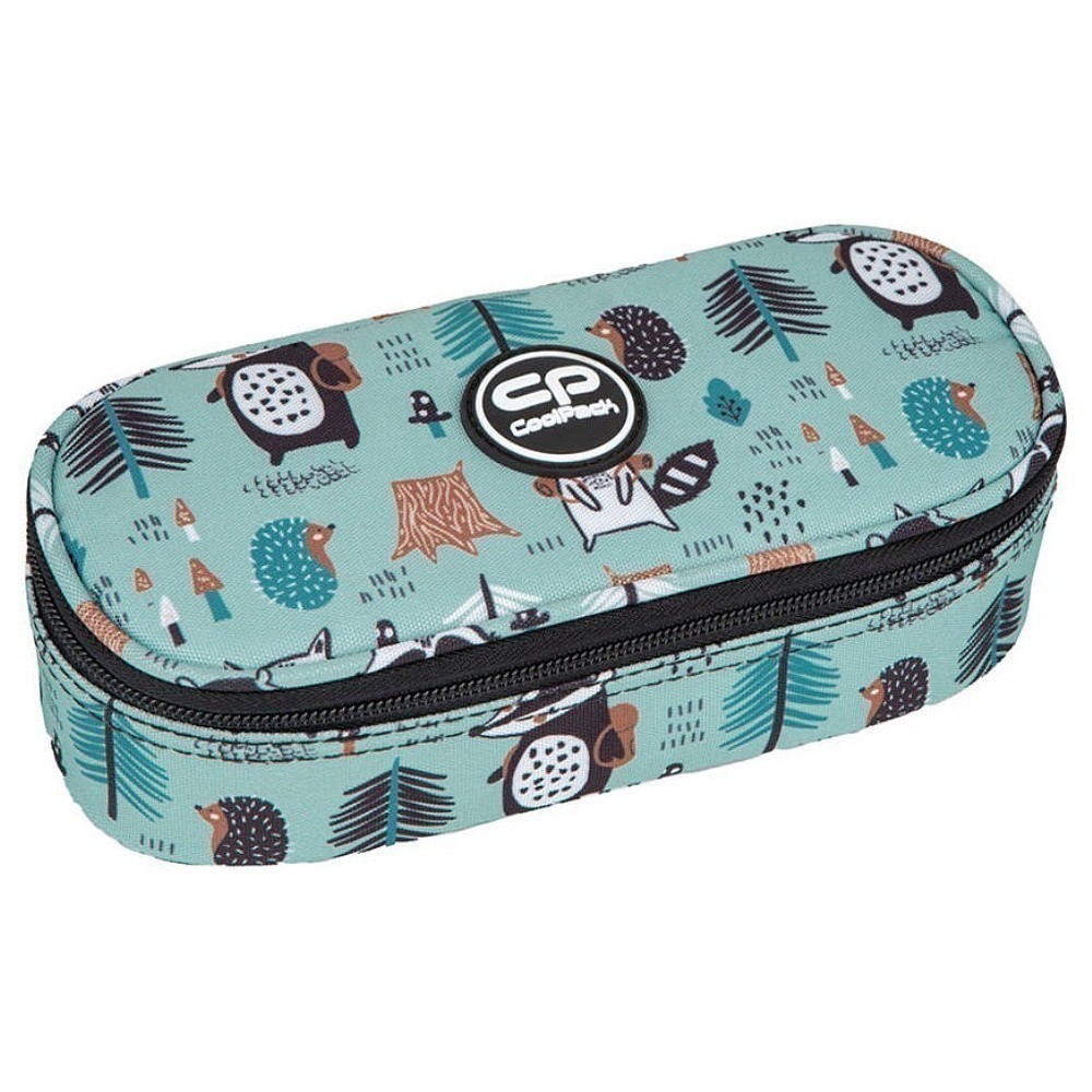Пенал CoolPack "Shoppy", 1 отделение, голубой, черный