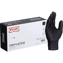 Перчатки нитриловые, неопудренные, одноразовые, р-р, L, 100 штук, черный