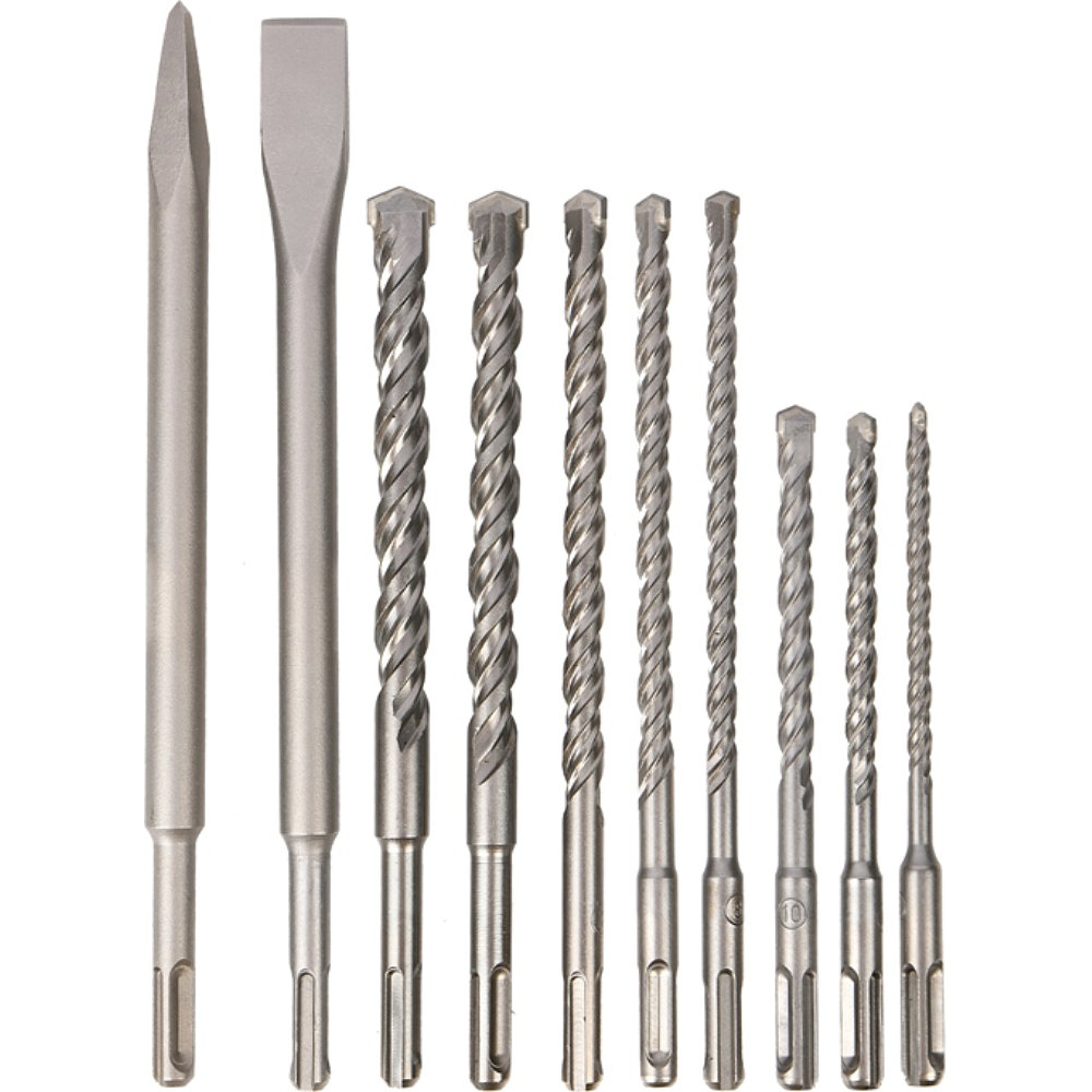 Набор буров и зубил Deli YS EDH-YCZ010-EH1, 6,8,10х160мм, 8,10,12,14,16х210мм SDS+,10 шт.