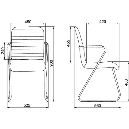 Кресло для посетителей SitUp TASK chrome экокожа, кремовый - 2