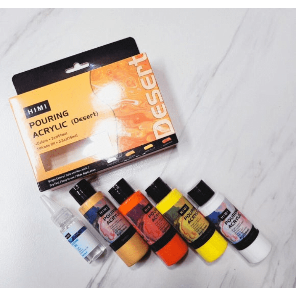 Краски акриловые для пуринга "HIMI", цвета пустыни, набор из 4 цветов, бутылки - 2