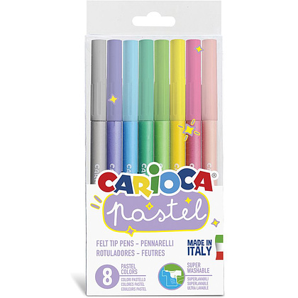 Фломастеры Carioca "Pastel", 8 шт