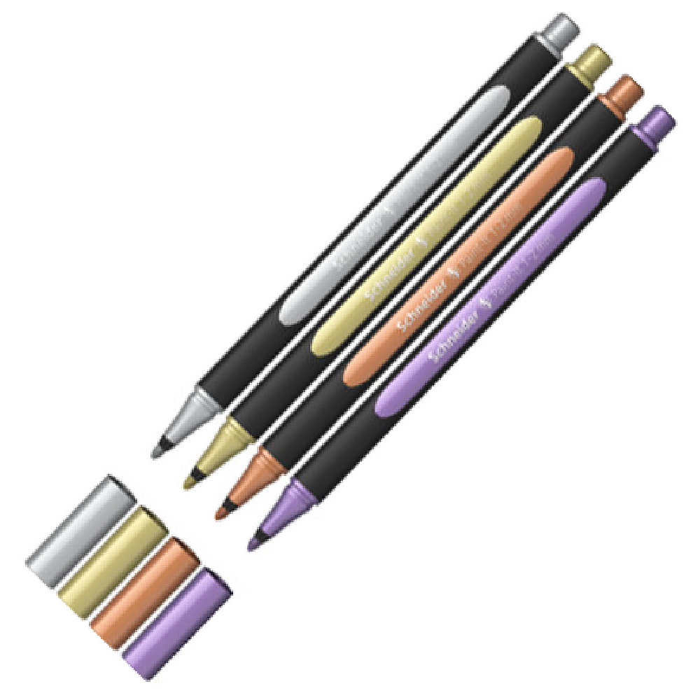 Набор ручек капиллярных Schneider "Paint-It 020", 4 шт, ассорти металлик