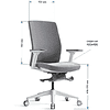Кресло для руководителя BESTUHL "J2", ткань, пластик, серый  - 2
