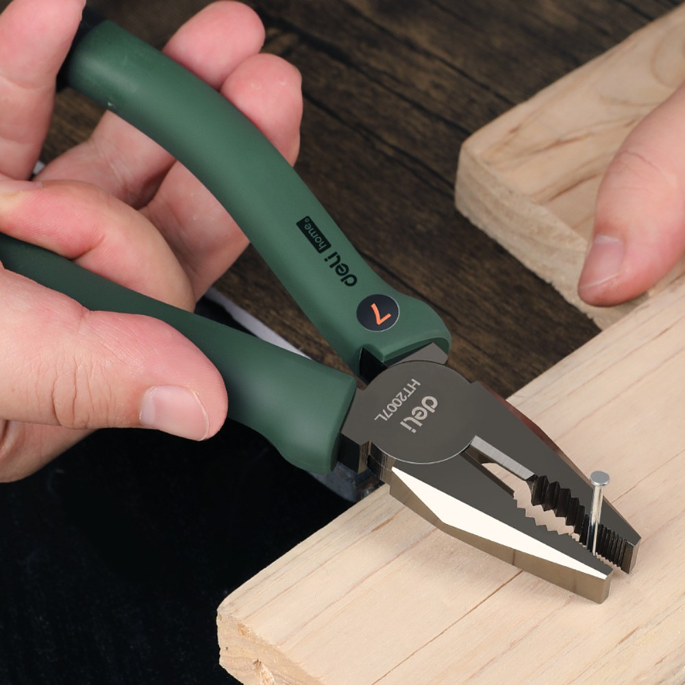 Плоскогубцы Deli HS EHT2007L, 180 мм, Soft Touch, зеленый - 3