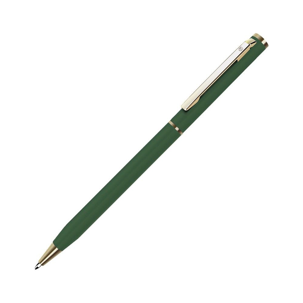 Ручка шариковая автоматическая "Slim", 0.7 мм, зеленый, золотистый, стерж. синий