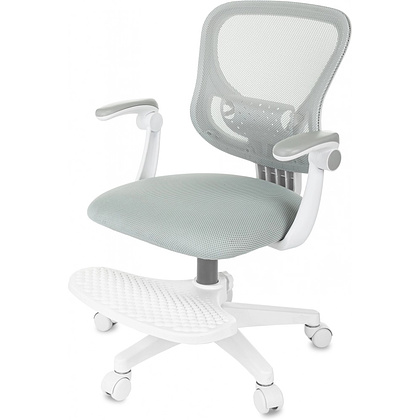 Кресло детское Бюрократ Burokids 3, сетка, ткань, пластик, корпус белый, подставка для ног, серый - 8